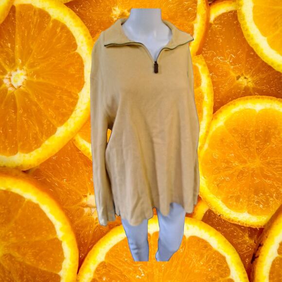 Polo‎ by Ralph Lauren 1/4 Zip Yellow 100% Cotton Sweater Size Large - Picture 1 of 6